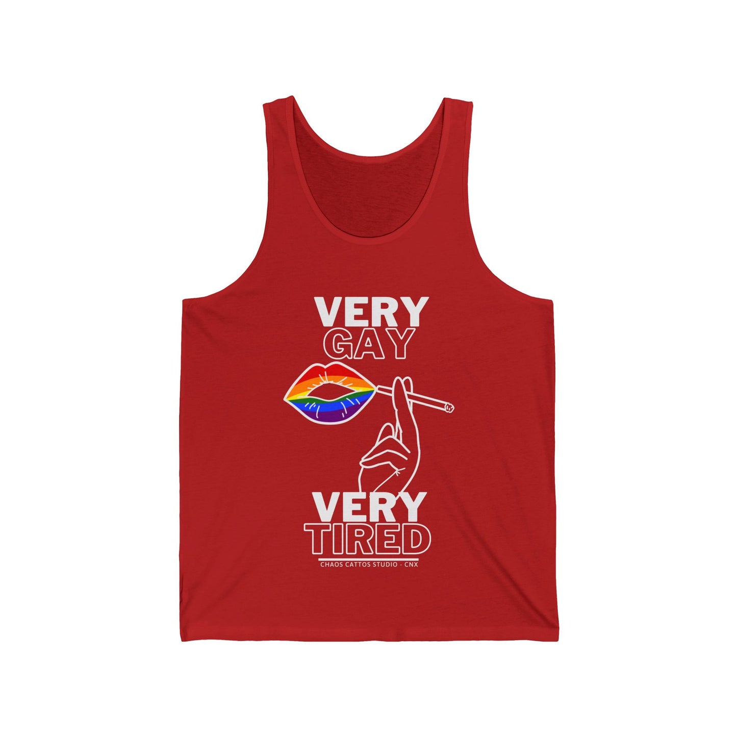 Very Gay, Very Tired - Unisex Jersey Tank