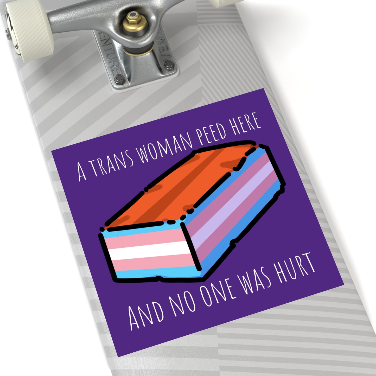 A Trans Woman Peed Here - Square Pride Stickers, Indoor\Outdoor