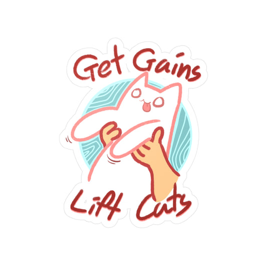 Get Gains, Lift Cats - Kiss-Cut Vinyl Decals