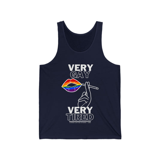 Very Gay, Very Tired - Unisex Jersey Tank