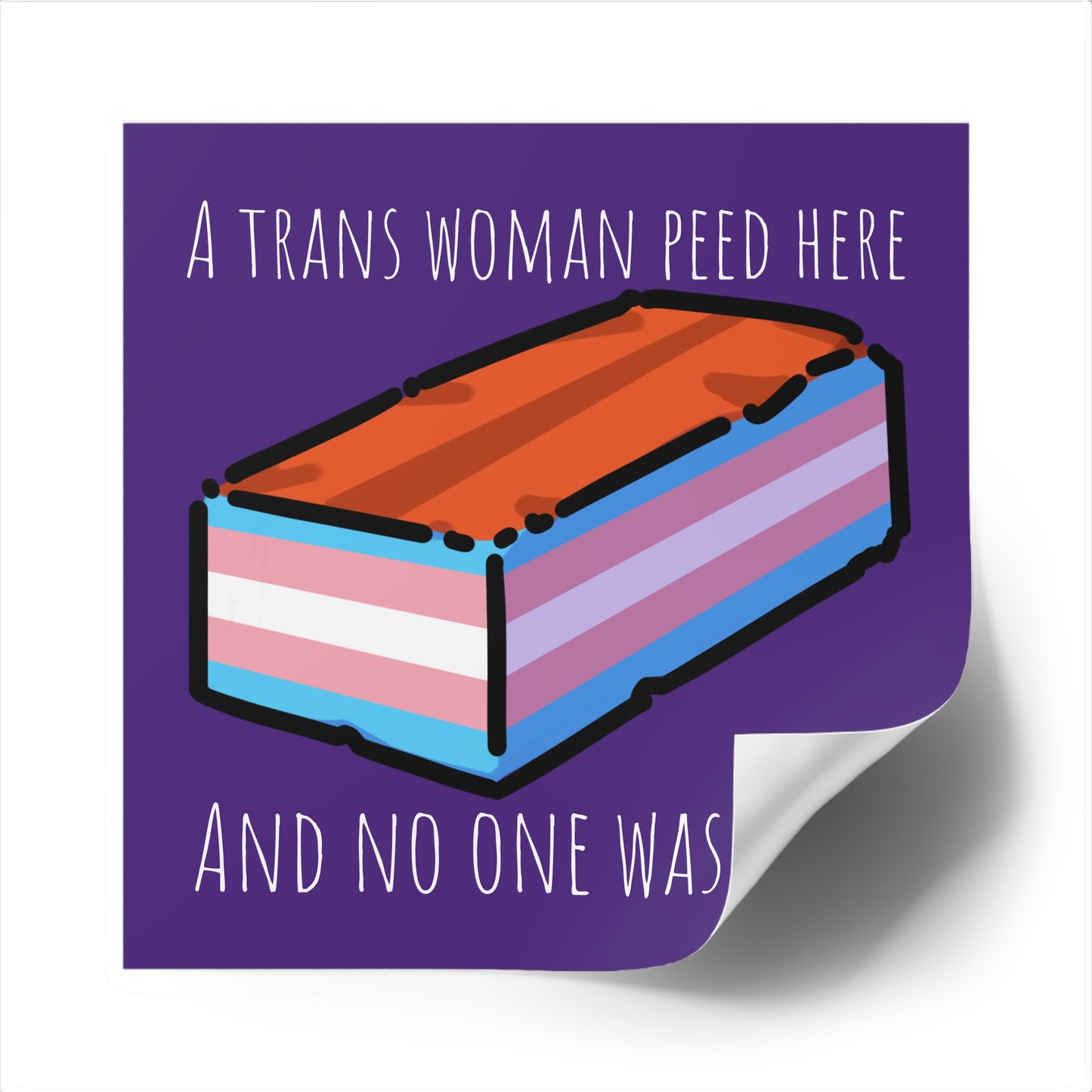 A Trans Woman Peed Here - Square Pride Stickers, Indoor\Outdoor