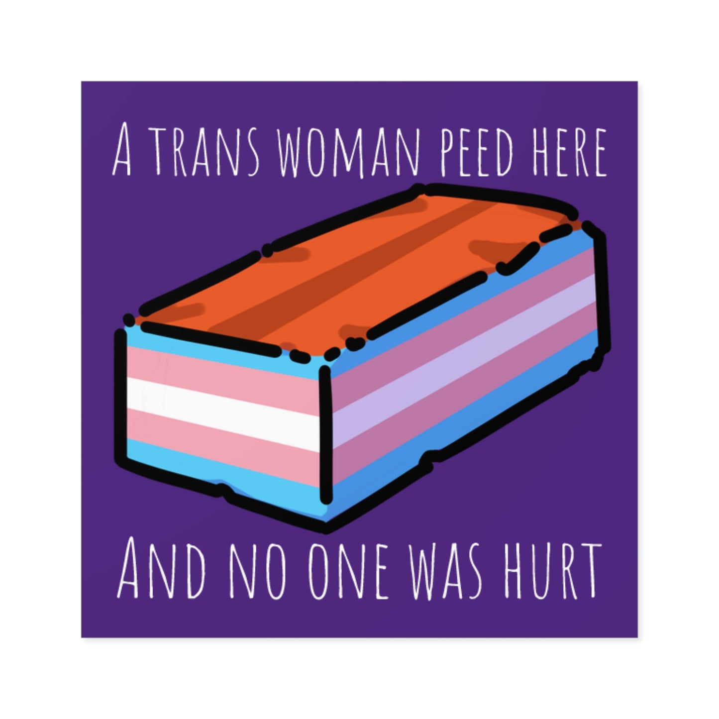 A Trans Woman Peed Here - Square Pride Stickers, Indoor\Outdoor