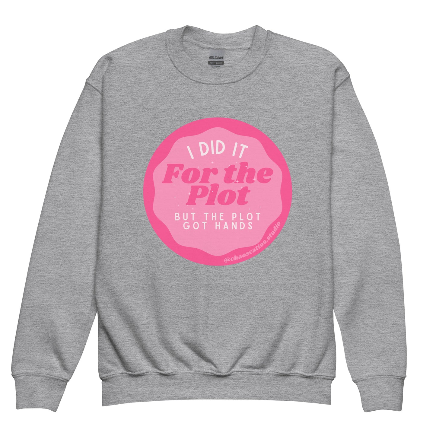 I Did It For the Plot (But The Plot Got Hands) - Youth crewneck sweatshirt