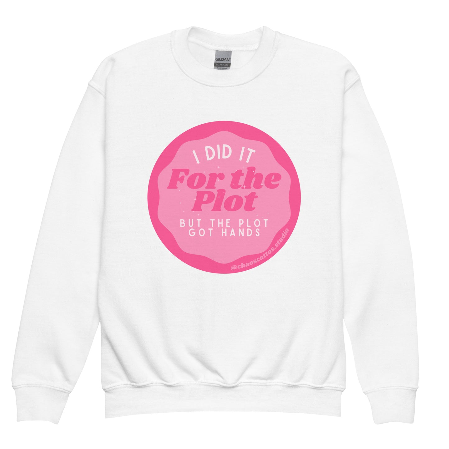 I Did It For the Plot (But The Plot Got Hands) - Youth crewneck sweatshirt